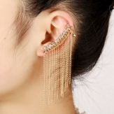 rhinestone  chain  hollow     earring punk  earring clips