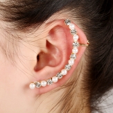 rhinestone   pearls earrings ,    earring punk  earring clips