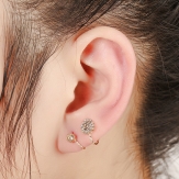 big rhinestone  flower   earrings    earring punk  earring clips