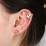 rhinestone flower  rhinestone  earrings    earring punk  earring clips