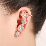 rhinestone sunflower  rhinestone  earrings    earring punk  earring clips