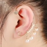 pearls   rhinestone  earrings    earring punk  earring clips