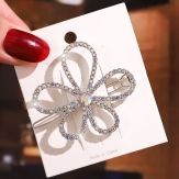 Fashion Diamond flower rhinestone   Hair Clip Snap Barrette Stick Hairpin Hair Styling Accessories For Women Girls