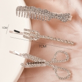 Fashion Diamond   Hair Clip Snap Barrette Stick Hairpin Hair Styling Accessories For Women Girls