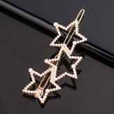 Fashion Diamond star  pearls    Hair Clip Snap Barrette Stick Hairpin Hair Styling Accessories For Women Girls