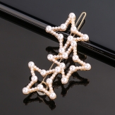 Fashion  pearls star   Hair Clip Snap Barrette Stick Hairpin Hair Styling Accessories For Women Girls