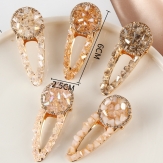 Fashion  crystal   Hair Clip Snap Barrette Stick Hairpin Hair Styling Accessories For Women Girls