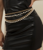 women's  wide CCB plastic chain  belt  pearls  belt  hand made belt
