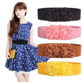 Flower women's  wide elastic velvet  belt fashion belt