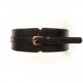 women's very  wide  leather with button  belt fashion belt