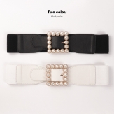 women's  pearls  lady wide elastic  belt   fashion belt