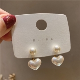 Needle EarringsSimple little love pearl earrings for girls