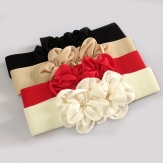 women's  black Girdle  wide flower  dress elastic  belt   belt   fashion belt
