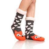 carton  Slipper Women Socks Winter Warm Fleece Lined Sock Ladies Soft Fluffy socks