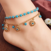 blue color chain  Ankle Bracelet  Ankle foot chain jewelry handmade
