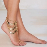 Gold color  chain  Ankle Bracelet  Ankle foot chain jewelry handmade