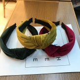 Cloth anti - slip Hair Band wide & with knot handmade Solid PC