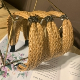 Cloth    braid  Hair Band wide bow  knot handmade Solid PC