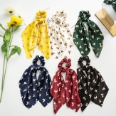 handmade leaves elaistc Hair Scrunchies, Cloth, Bowknot, printing, flower  & for woman