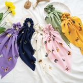 handmade butterfly elaistc Hair Scrunchies, Cloth, Bowknot, printing, flower  & for woman