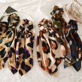 handmade Leopard  elaistc Hair Scrunchies, Cloth, Bowknot, printing, flower  & for woman