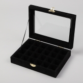 Jewelry Case and Box, PU Leather, with Wood, Rectangle, black, 350x240x44mm, Sold By PC