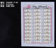 9-9.5mm  half drilled  pearls  sold by card  60 pcs / 30pairs  per card